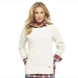 Tom's Cable-Knit Sweater with Metallic Threads sz L